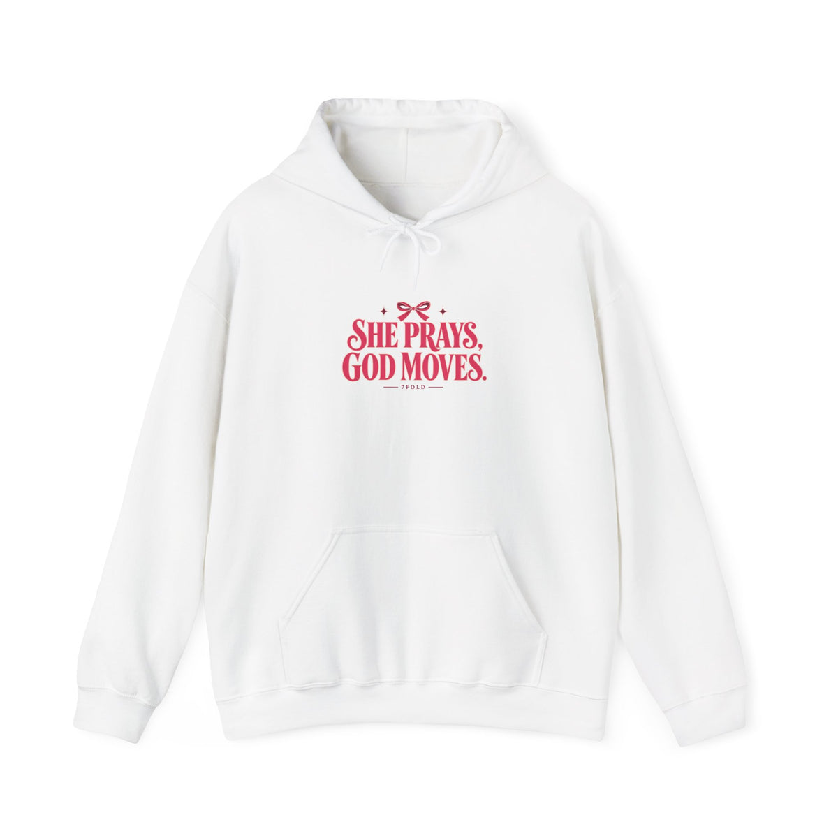 She Prays, God Moves Bow Hoodie | 7Fold