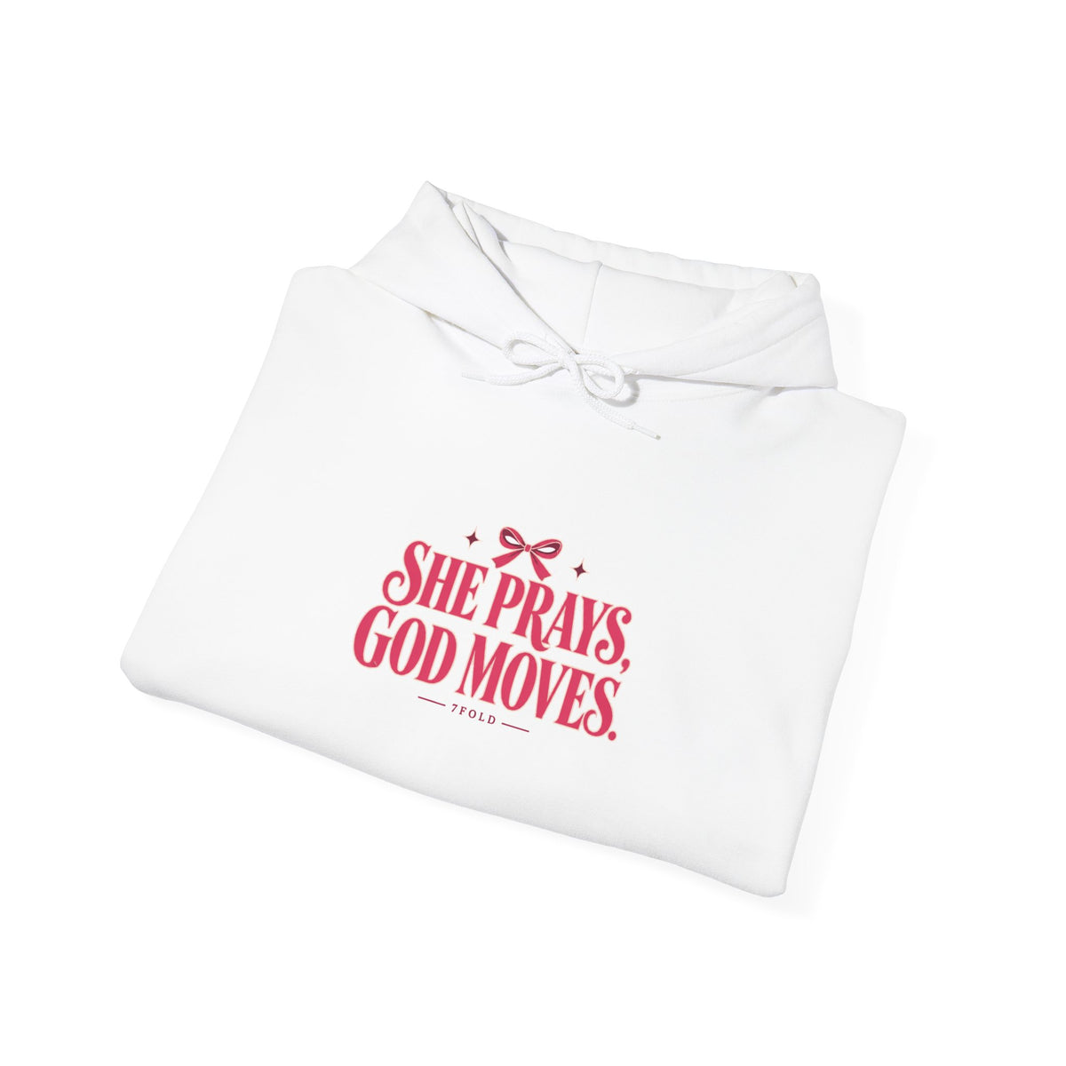 She Prays, God Moves Bow Hoodie | 7Fold