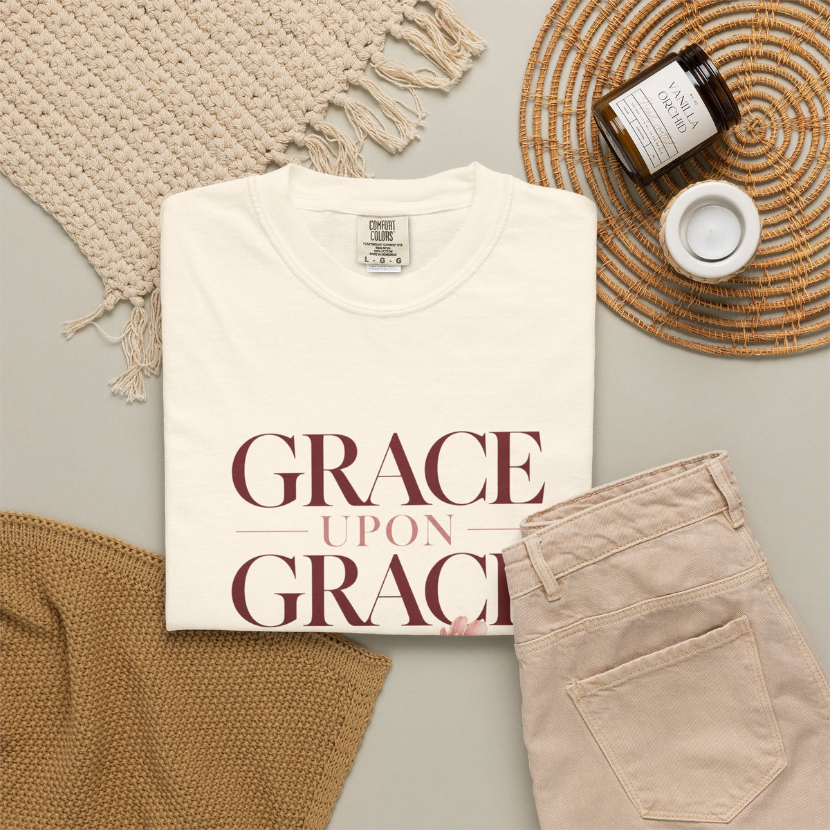 Grace Upon Grace Floral Heavyweight Tee | 7Fold