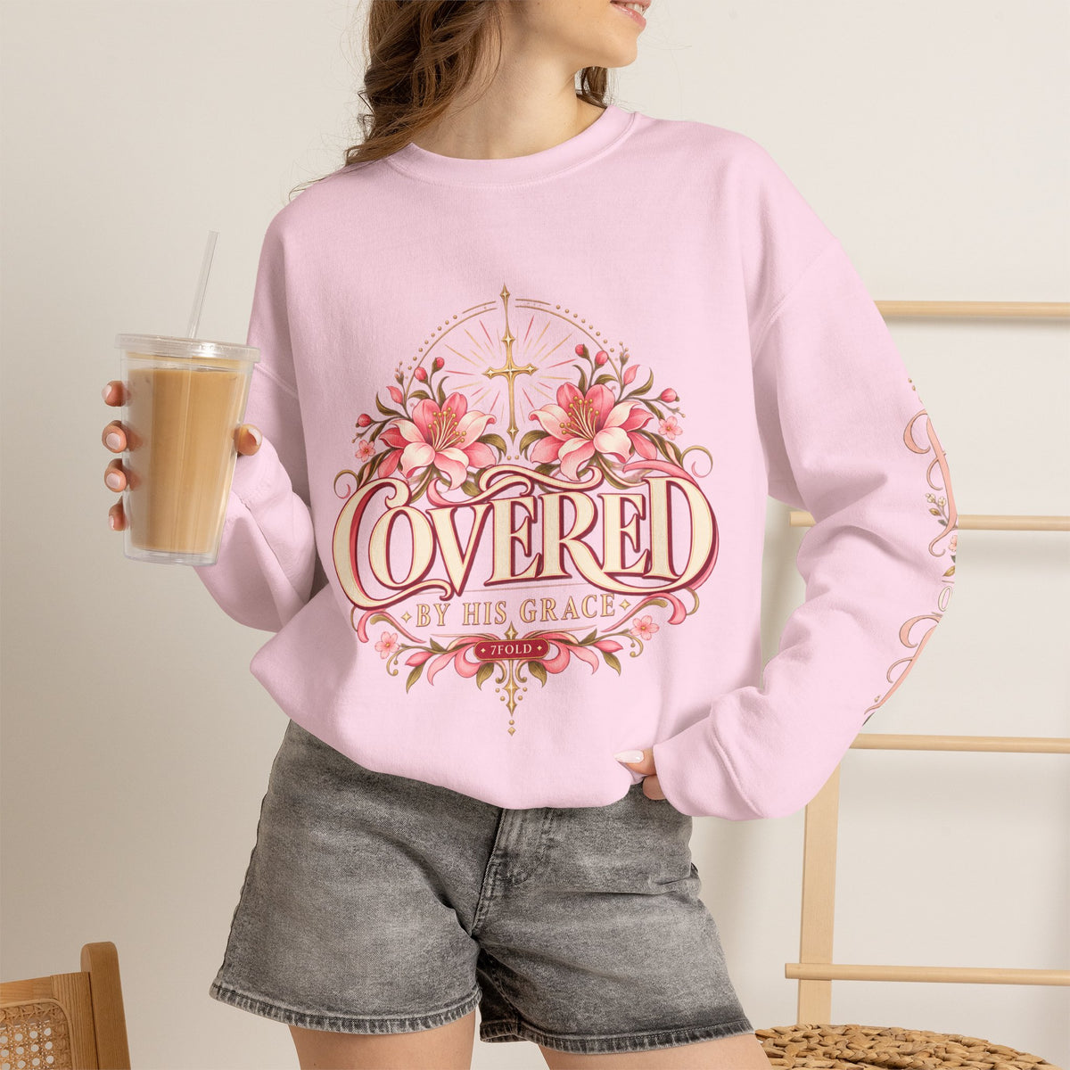 COVERED by His Grace Floral Crewneck | 7Fold