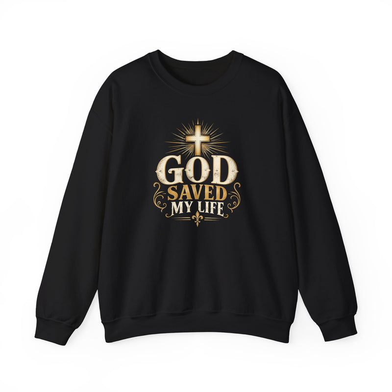 God Saved My Life Cross Crewneck | 7Fold